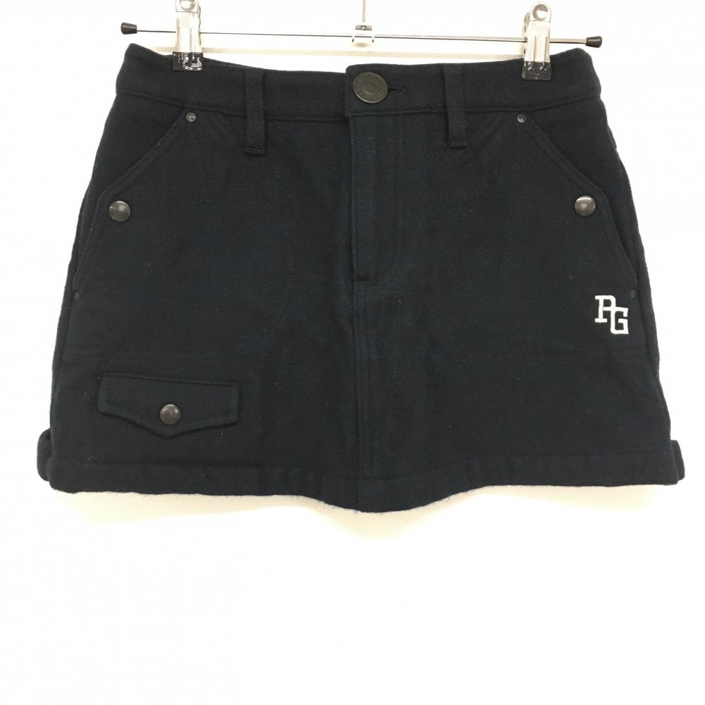 【美品】パーリーゲイツ スカート ダークネイビー系 ウール90％ バックストラップ レディース 0(S) ゴルフウェア PEARLY GATES
