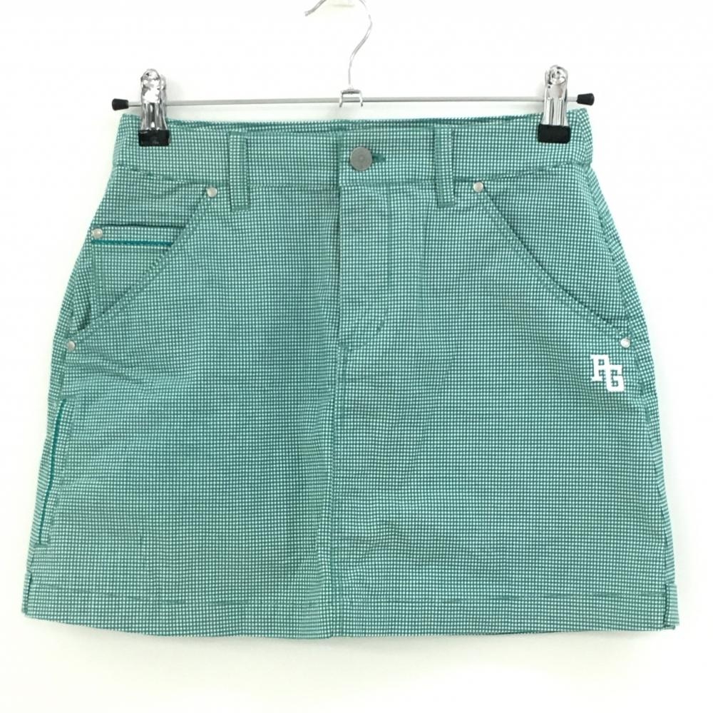【超美品】パーリーゲイツ スカート グリーン×白 ギンガムチェック ストレッチ  レディース 00(XS) ゴルフウェア PEARLY GATES