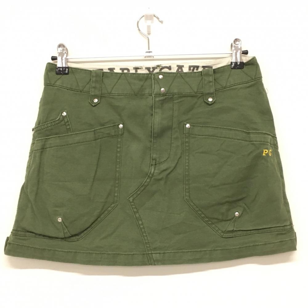 パーリーゲイツ スカート ダークグリーン バックストラップ バックロゴプリント レディース 2(L) ゴルフウェア PEARLY GATES