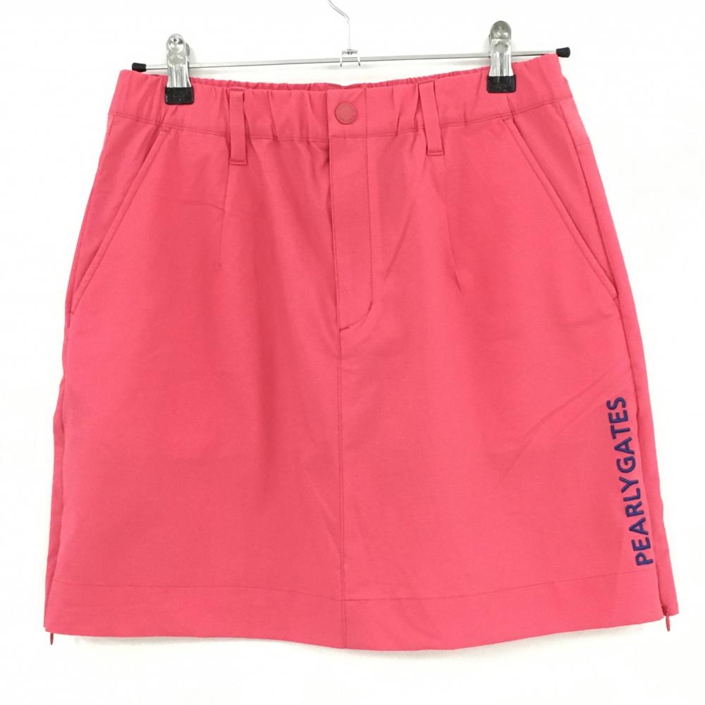 【超美品】パーリーゲイツ ストレッチスカート ピンク 一部メッシュ調 サイドジップ レディース 1(M) ゴルフウェア PEARLY GATES