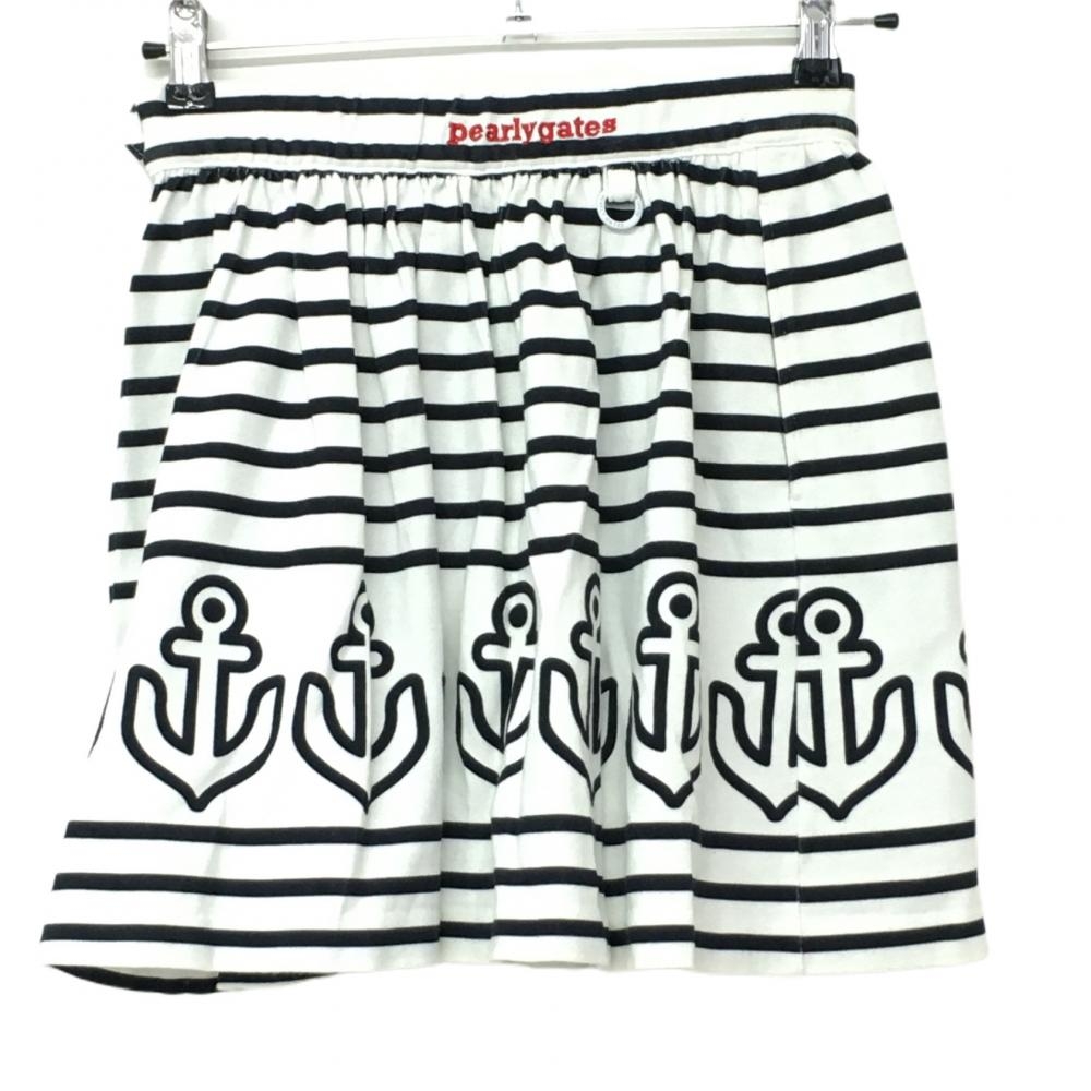 パーリーゲイツ スカート 白×黒 ボーダー ウ レディース 1(Ｍ) ゴルフウェア PEARLY GATES
