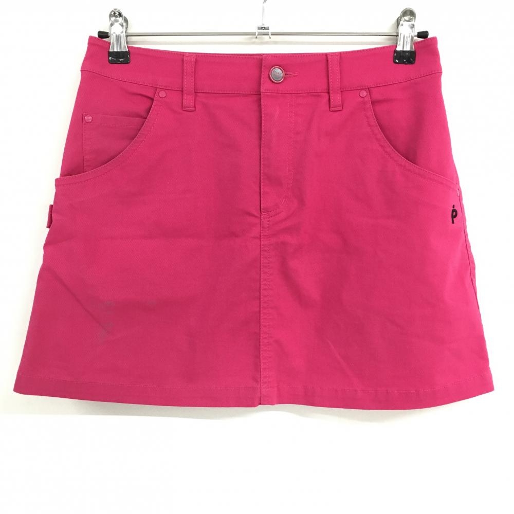 パーリーゲイツ スカート ピンク×黒 後ポケットジップ レディース 1(M) ゴルフウェア 2023年モデル PEARLY GATES