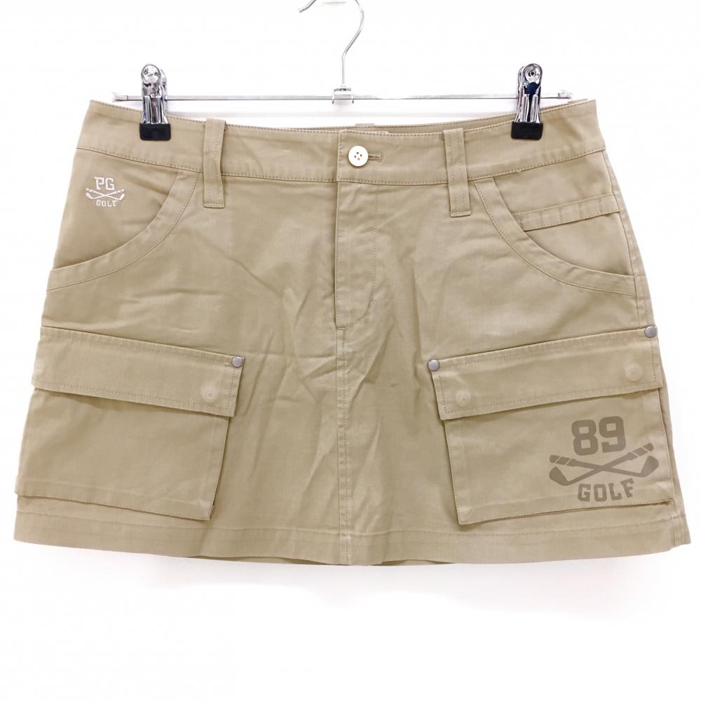 パーリーゲイツ スカート ベージュ ヘリンボーン織生地 ティー装着可 レディース 1(M) ゴルフウェア PEARLY GATES