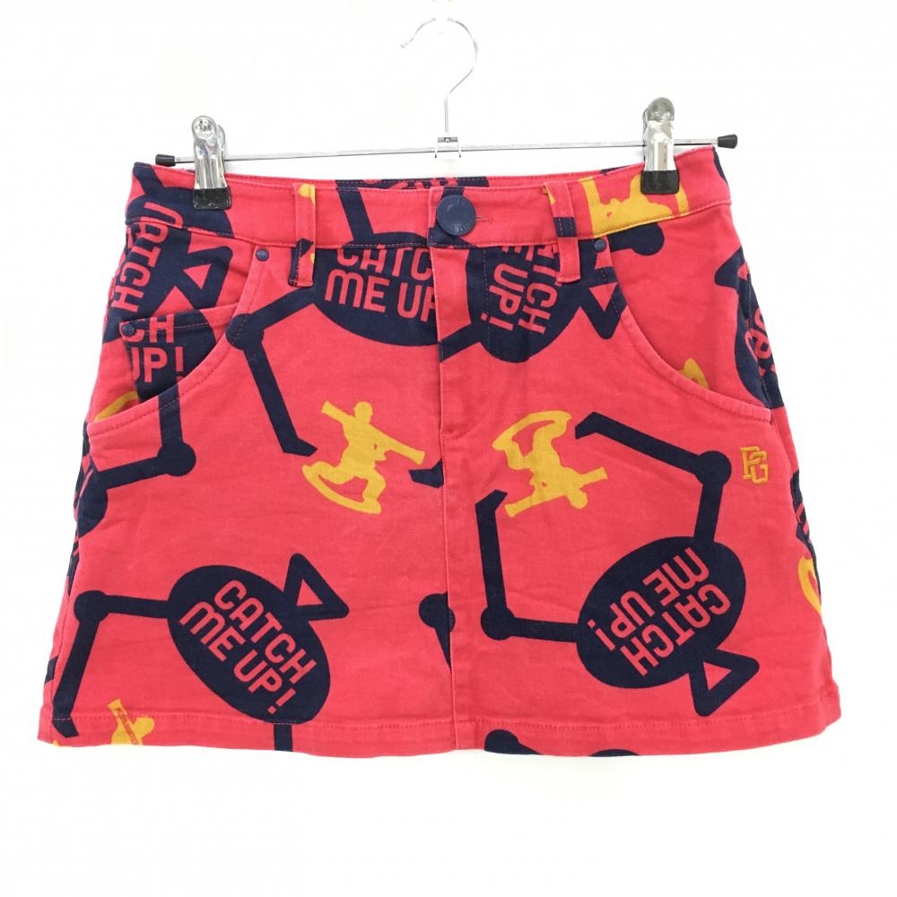 パーリーゲイツ スカート レッド×ネイビー 総柄 クレーンゲーム  レディース 0(S) ゴルフウェア PEARLY GATES