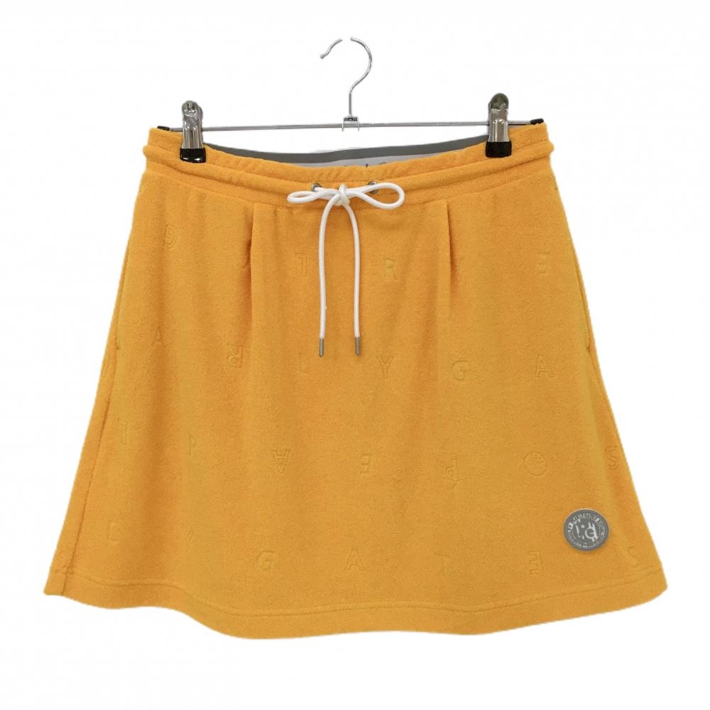パーリーゲイツ スカート オレンジ パイル地 ロゴ総柄  レディース 2(L) ゴルフウェア 2024年モデル PEARLY GATES