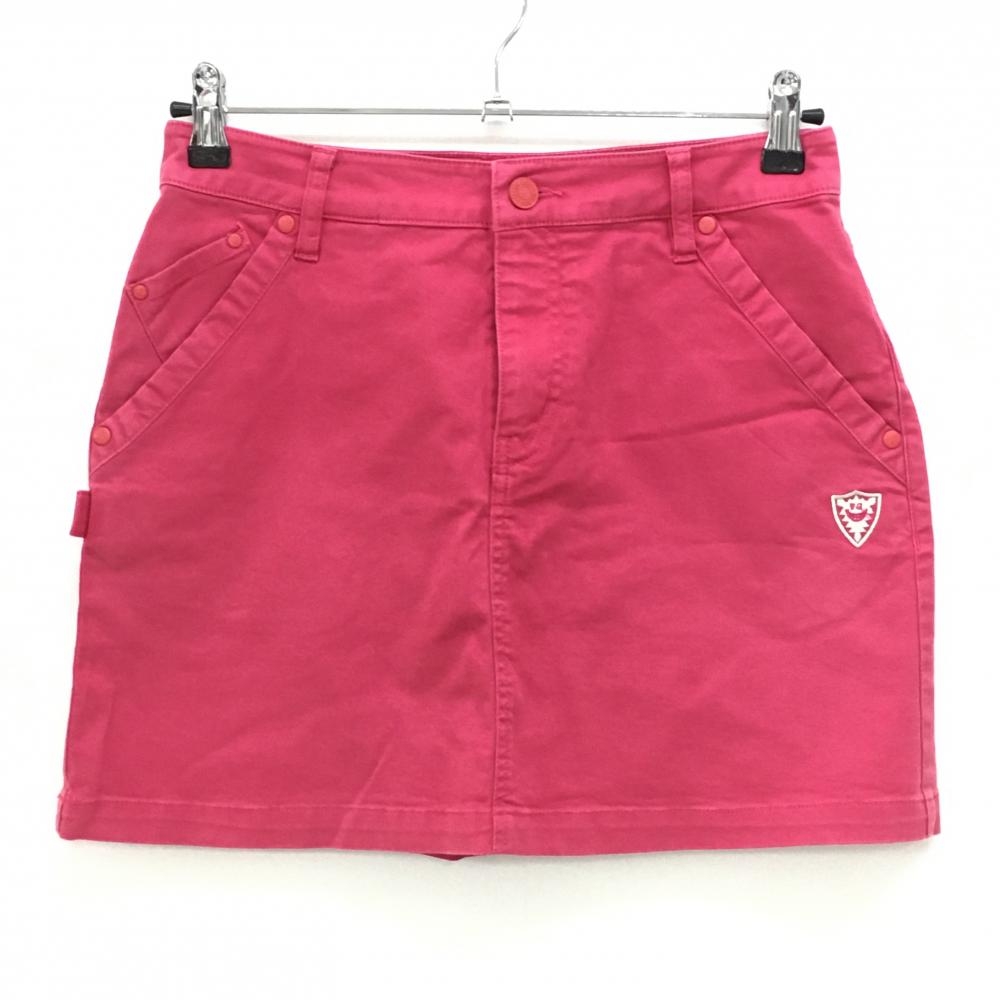 パーリーゲイツ スカート ピンク ロゴ白 内側ポケットチェック レディース 1(M) ゴルフウェア PEARLY GATES