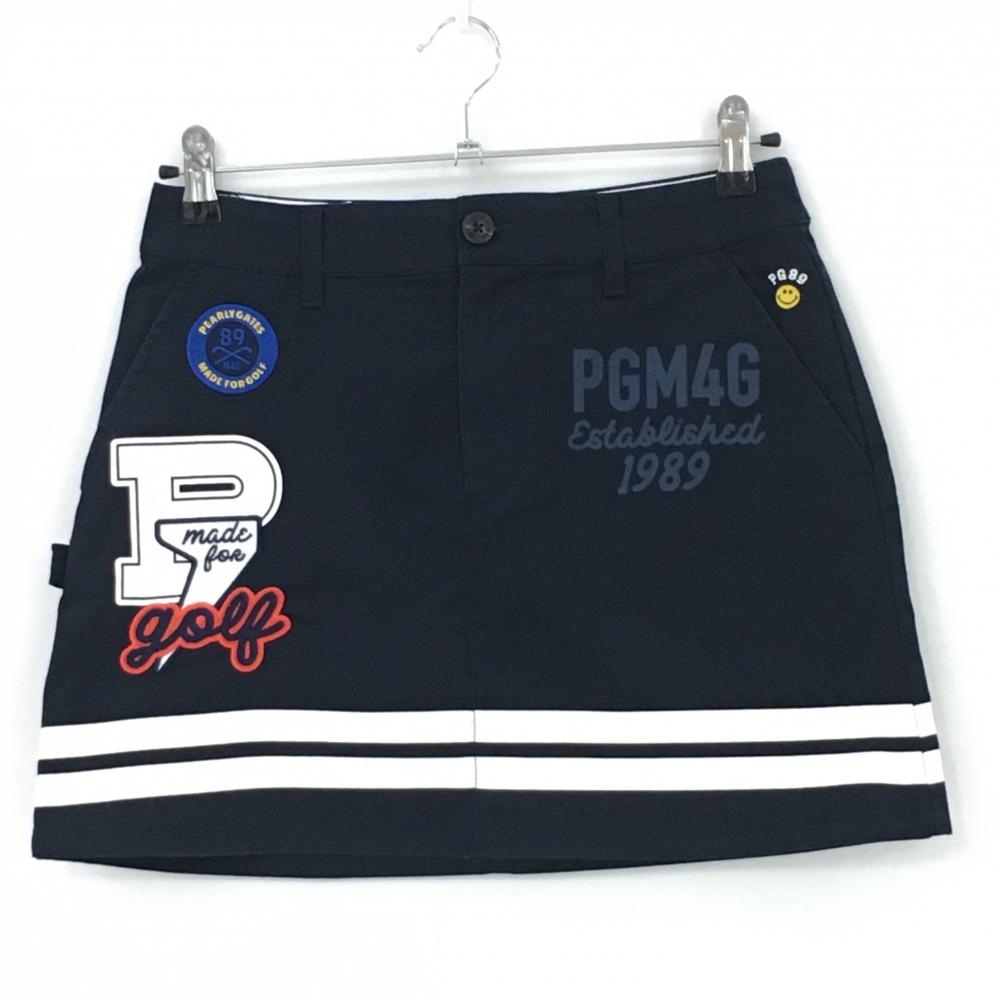 パーリーゲイツ スカート ネイビー 裾ライン ニコちゃん スマイル 30周年  レディース 0(S) ゴルフウェア PEARLY GATES