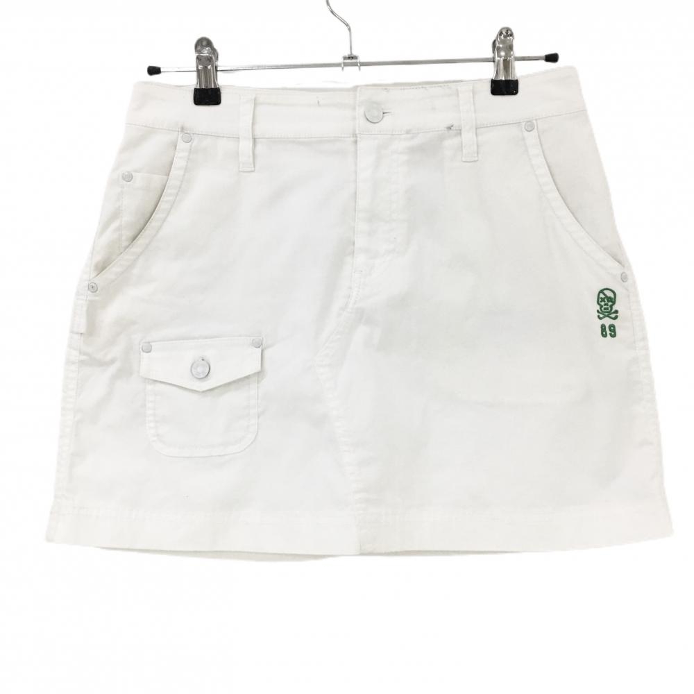 パーリーゲイツ スカート 白 刺しゅうグリーン  レディース 1(M) ゴルフウェア PEARLY GATES