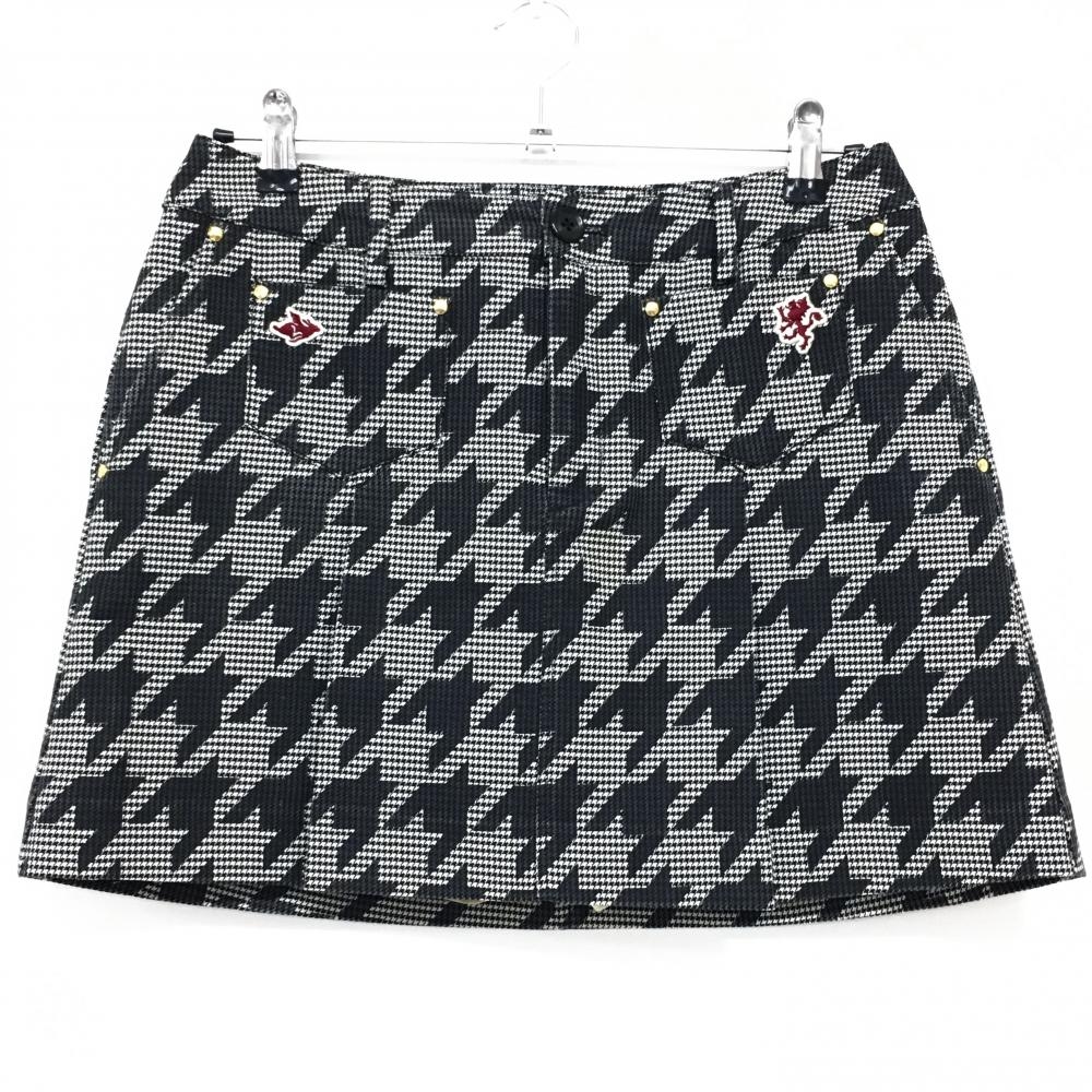 【美品】パーリーゲイツ スカート 黒×白 千鳥格子 内側インナーパンツ  レディース 1(M) ゴルフウェア PEARLY GATES