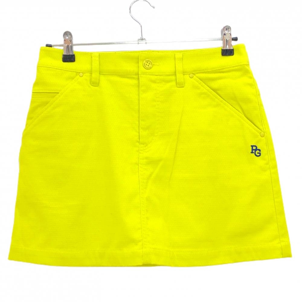 【超美品】パーリーゲイツ スカート イエロー 織生地 表微起毛 裏地付  レディース 1(M) ゴルフウェア 2022年モデル PEARLY GATES