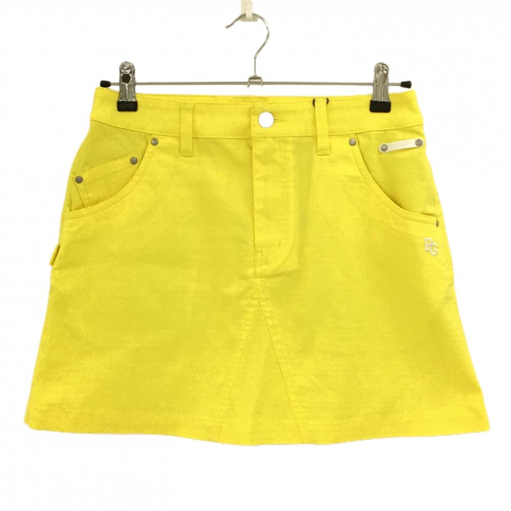 【新品】パーリーゲイツ スカート イエロー 織生地 クリーンポケット ストレッチ レディース 1(M) ゴルフウェア 2024年モデル PEARLY GATES