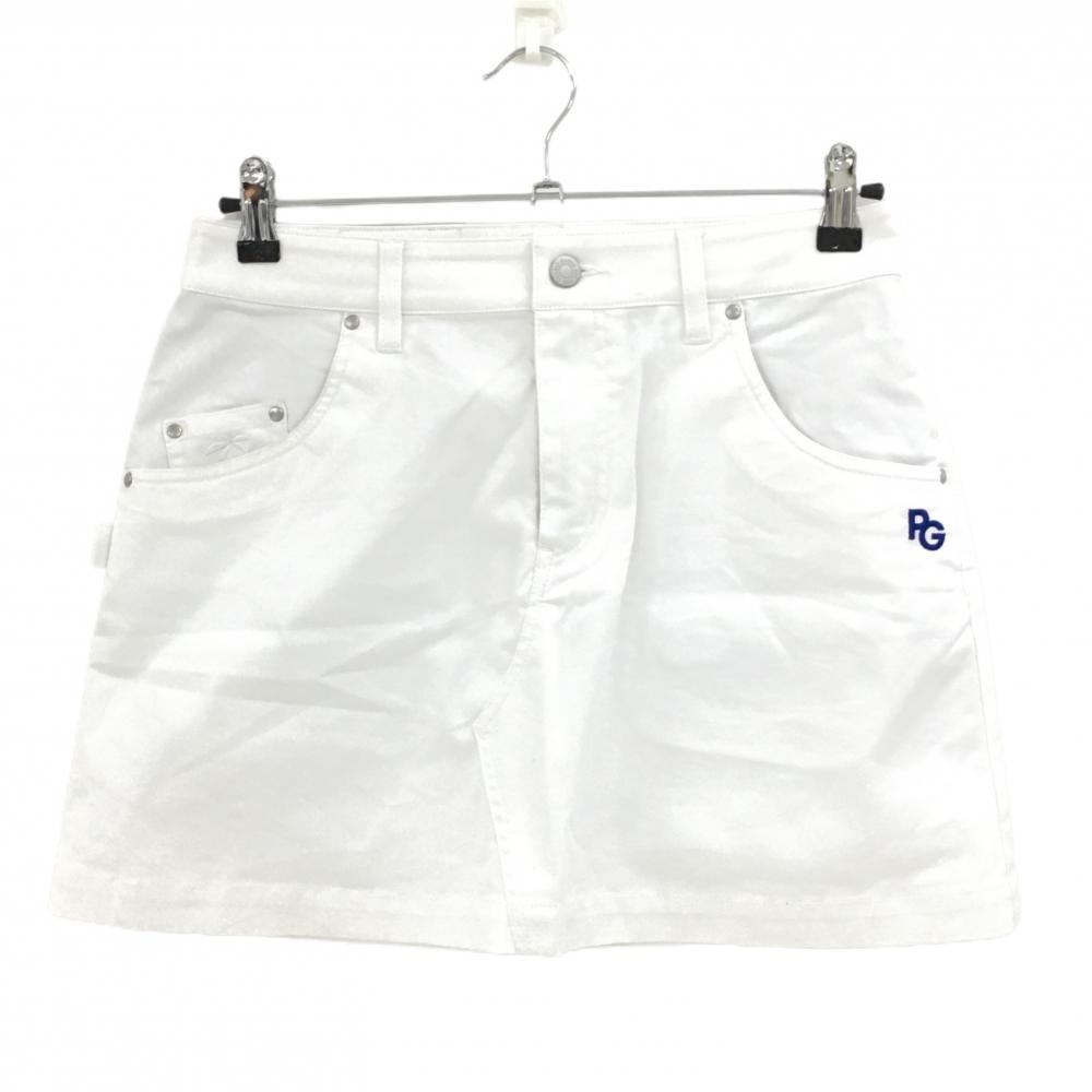 パーリーゲイツ スカート 白 ヤシの木刺しゅう レディース 1(M) ゴルフウェア 2023年モデル PEARLY GATES