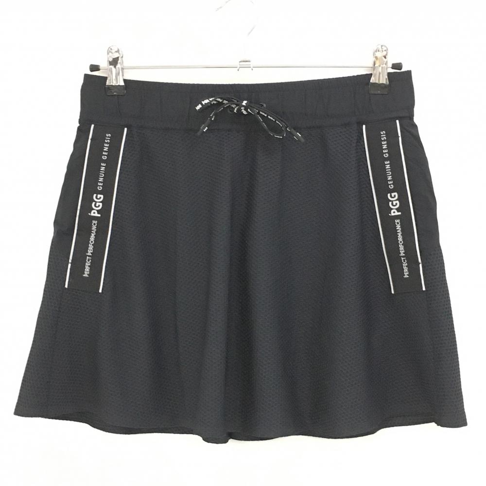 【超美品】PGG パーリーゲイツ スカート ネイビー×白 凹凸生地 裏地メッシュ レディース 1(M) ゴルフウェア 2023年モデル PEARLY GATES