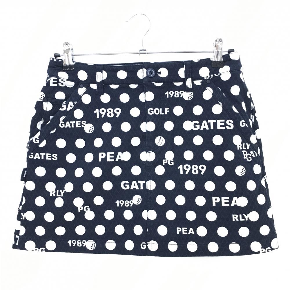 パーリーゲイツ スカート ネイビー×白 ドット ロゴ レディース 1(M) ゴルフウェア 2022年モデル PEARLY GATES