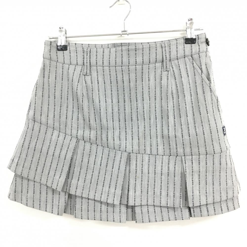 パーリーゲイツ スカート ライトグレー×ネイビー ロゴストライプ   レディース 1(M) ゴルフウェア 2023年モデル PEARLY GATES