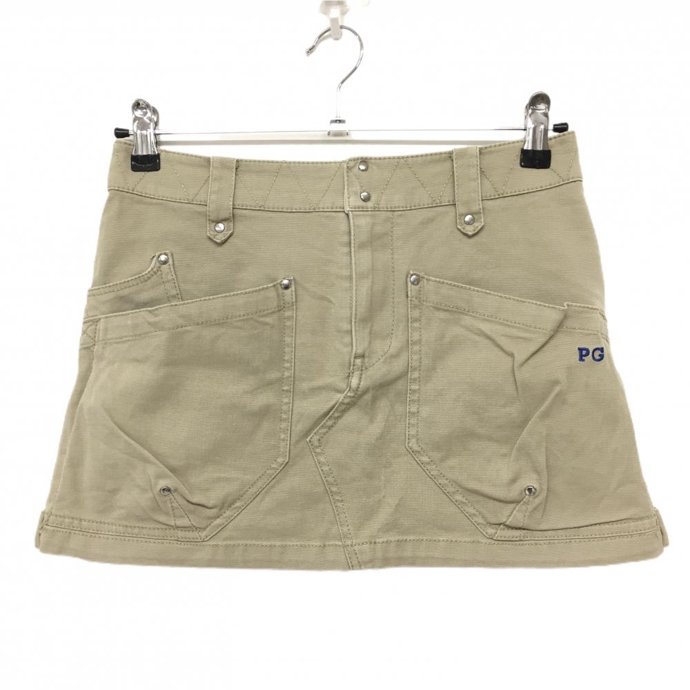 【美品】パーリーゲイツ スカート スカート ベージュ ヒップロゴ ストレッチ  レディース 0(S) ゴルフウェア PEARLY GATES