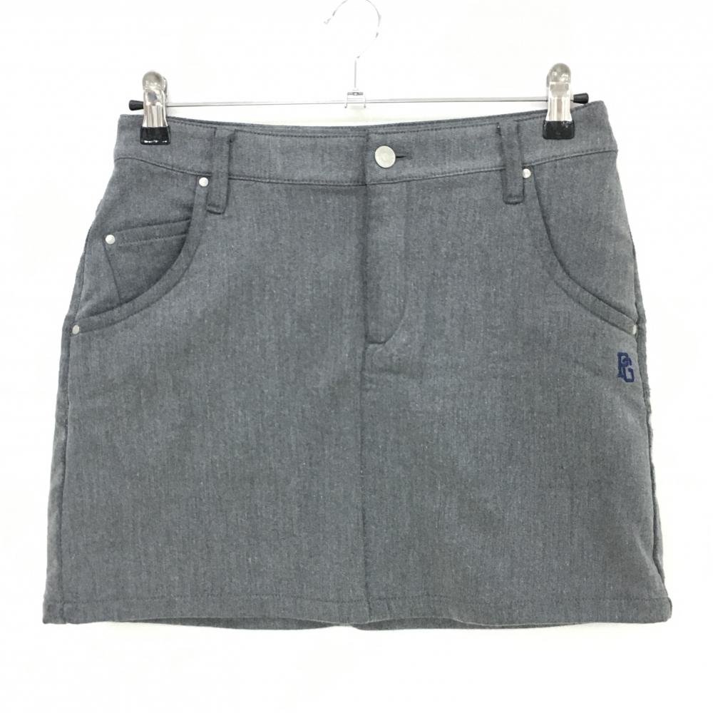 【美品】パーリーゲイツ スカート 杢ダークグレー 裏毛素材 ストレッチ  レディース 1(M) ゴルフウェア PEARLY GATES