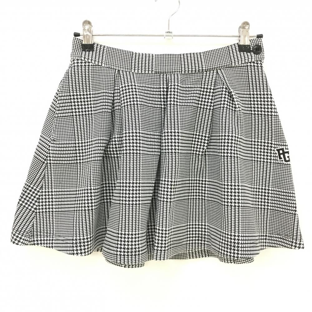 【超美品】パーリーゲイツ タックスカート 白×黒 グレンチェック  レディース 1(M) ゴルフウェア PEARLY GATES