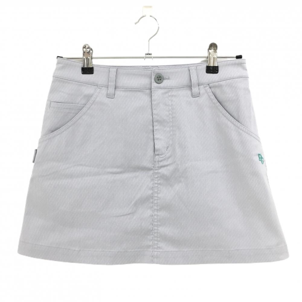 【美品】パーリーゲイツ スカート ライトグレー 斜めストライプ  レディース 0(S) ゴルフウェア 2024年モデル PEARLY GATES