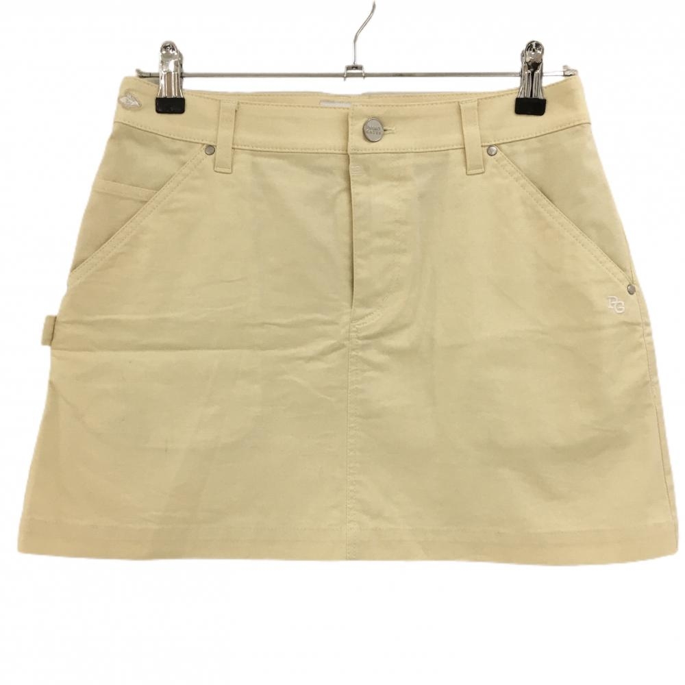 パーリーゲイツ スカート ライトイエロー シンプル ロゴ白 レディース 1(M) ゴルフウェア 2024年モデル PEARLY GATES