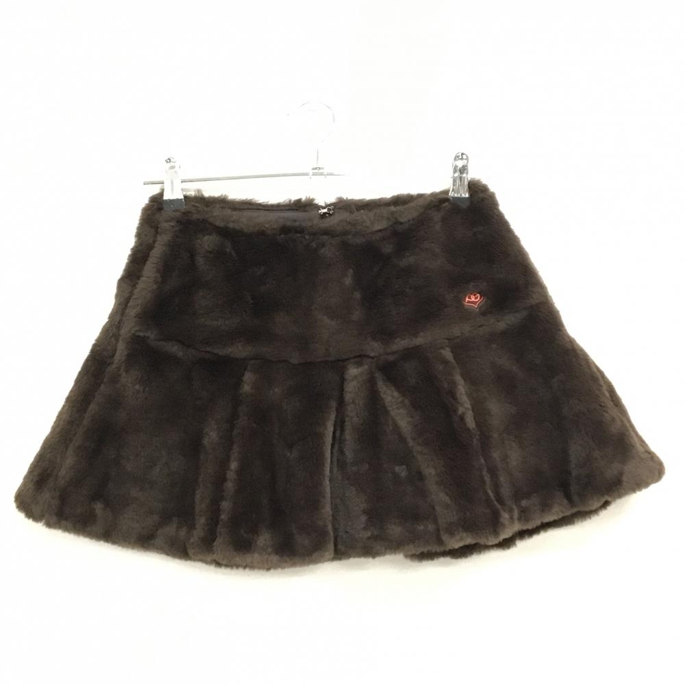 【新品】パーリーゲイツ スカート ブラウン フェイクファー 内側インナーパンツ  レディース 0(S) ゴルフウェア PEARLY GATES