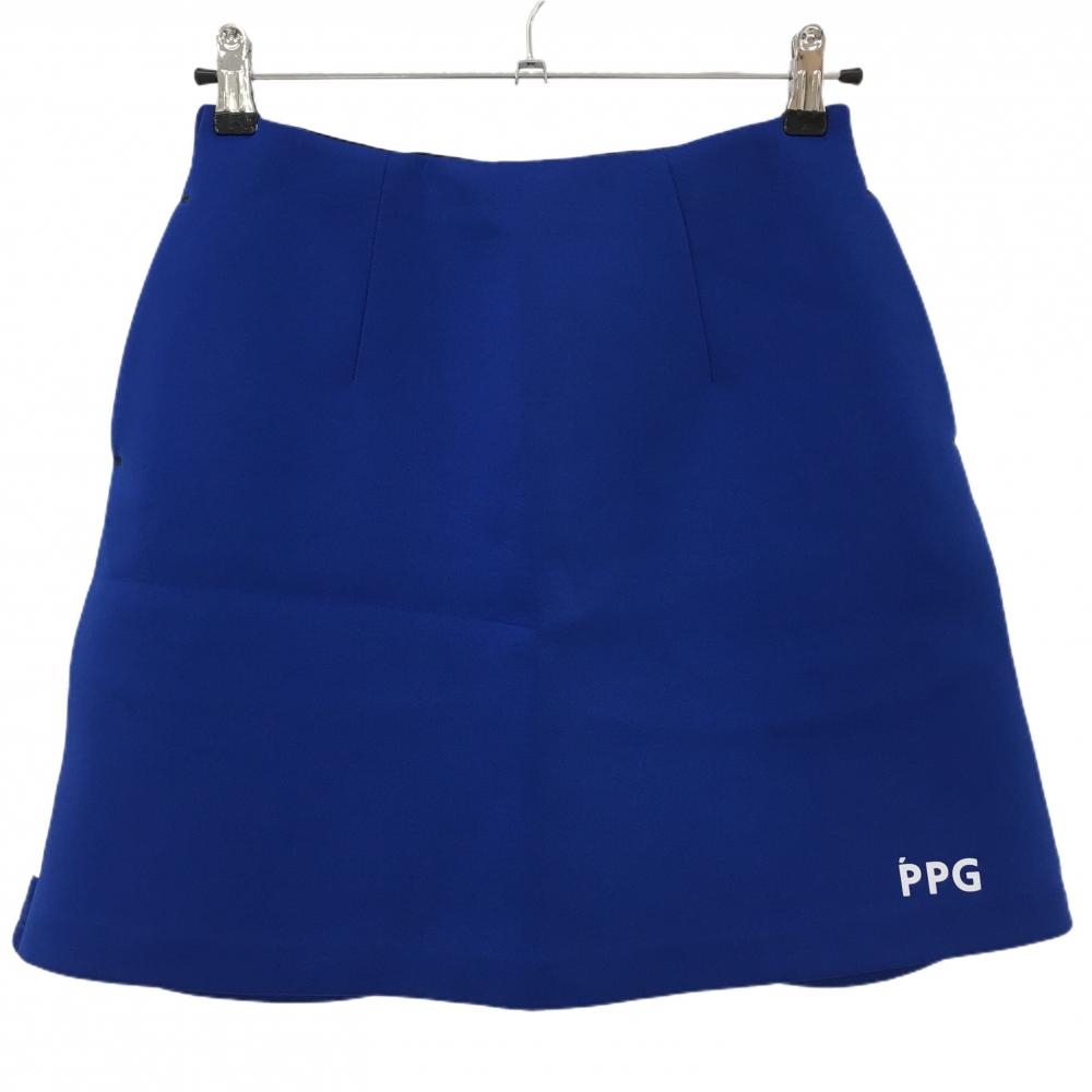 【美品】パーリーゲイツ スカート ブルー×白 ダンボールニット ウエストゴム  レディース 0(S) ゴルフウェア PEARLY GATES
