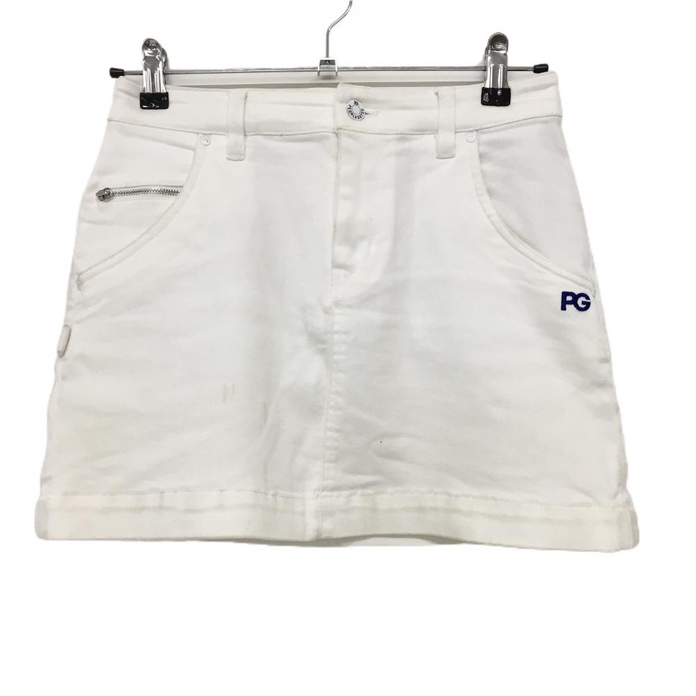 パーリーゲイツ スカート 白 30周年 キーホルダー付 ストレッチ レディース 0(S) ゴルフウェア PEARLY GATES