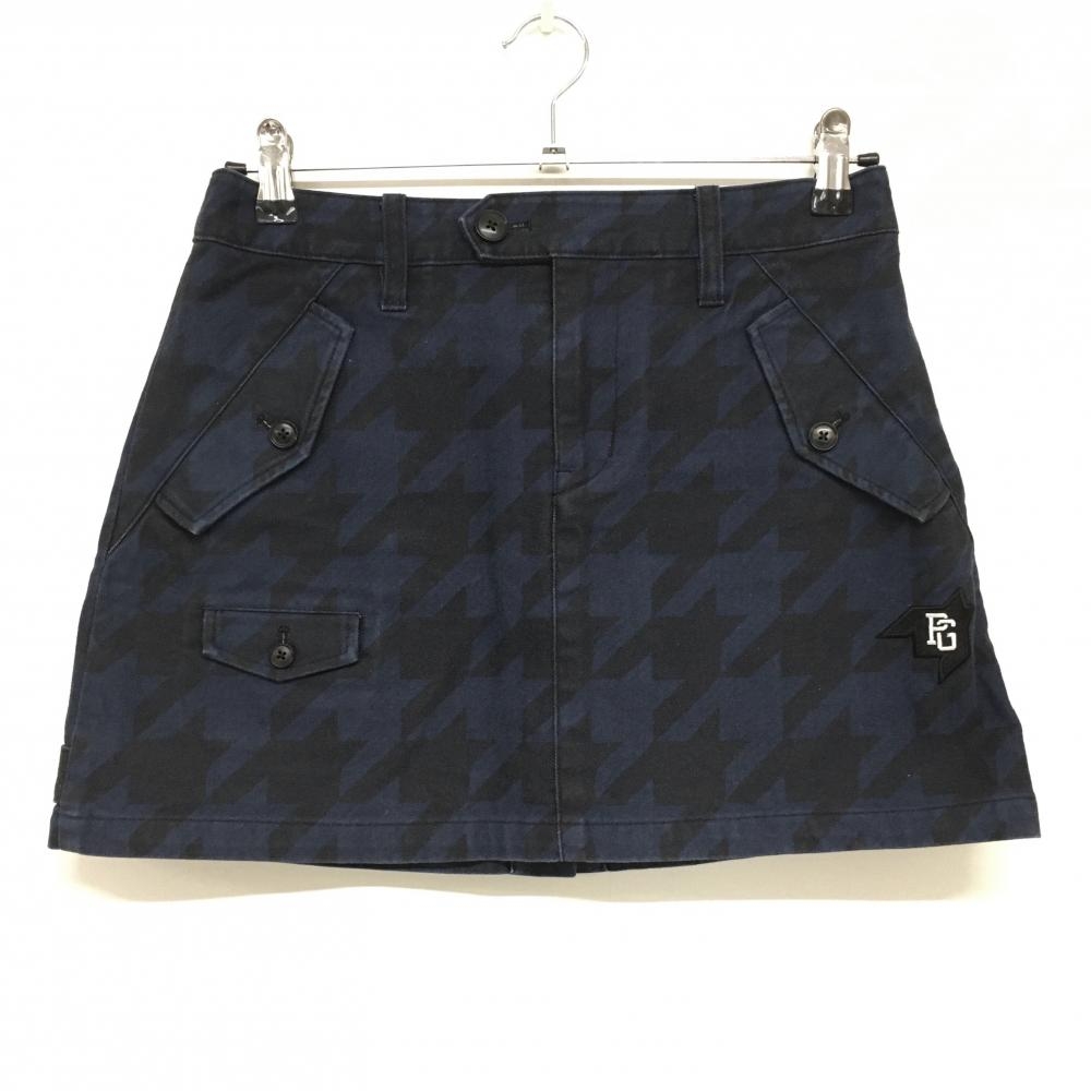 パーリーゲイツ スカート ネイビー×黒 千鳥格子 レディース 0(S) ゴルフウェア PEARLY GATES