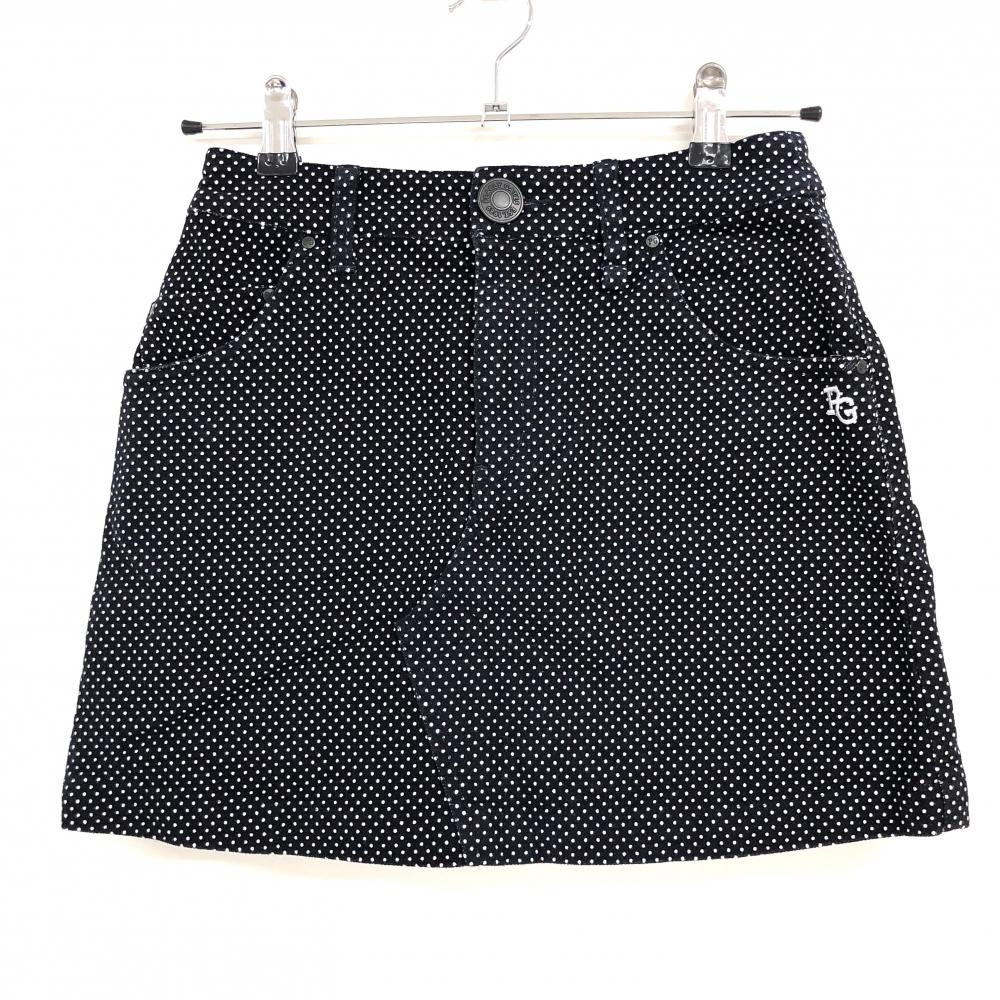 【超美品】パーリーゲイツ スカート ダークネイビー×白 ドット 表微起毛 秋冬 レディース XS ゴルフウェア 2023年モデル PEARLY GATES