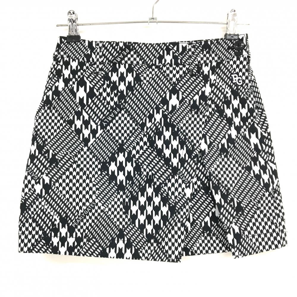 【超美品】パーリーゲイツ スカート ダークネイビー×白 千鳥格子 ストレッチ レディース 00(XS) ゴルフウェア 2023年モデル PEARLY GATES