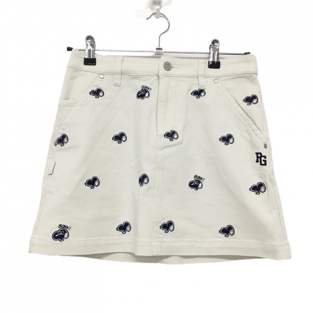 【超美品】パーリーゲイツ×PEANUTS スカート ライトベージュ×ネイビー レディース 0(S) ゴルフウェア PEARLY GATES