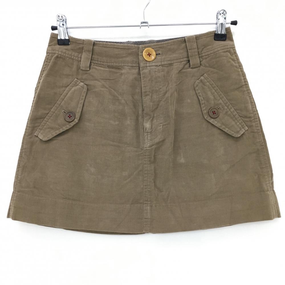 パーリーゲイツ スカート ライトブラウン コーデュロイ ウール混 レディース 0(S) ゴルフウェア PEARLY GATES