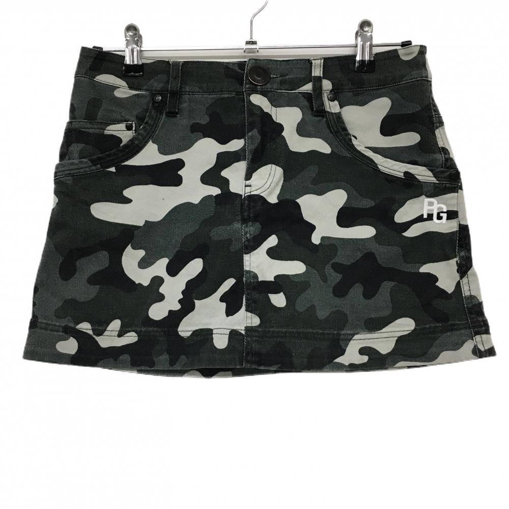 パーリーゲイツ スカート カーキ×ライトグレー 迷彩 カモフラ レディース 1(M) ゴルフウェア PEARLY GATES