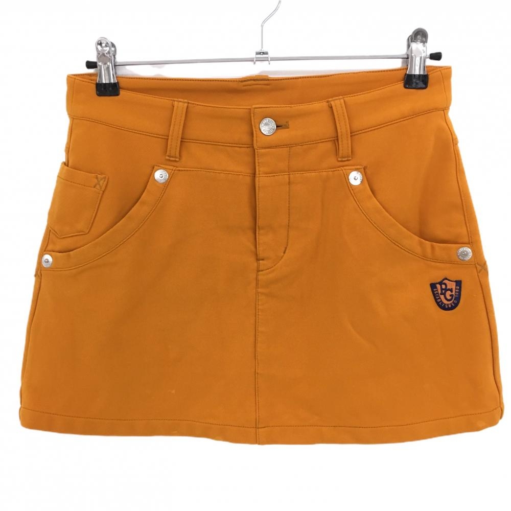 パーリーゲイツ スカート オレンジ 無地 ロゴ刺しゅう レディース 1(M) ゴルフウェア PEARLY GATES