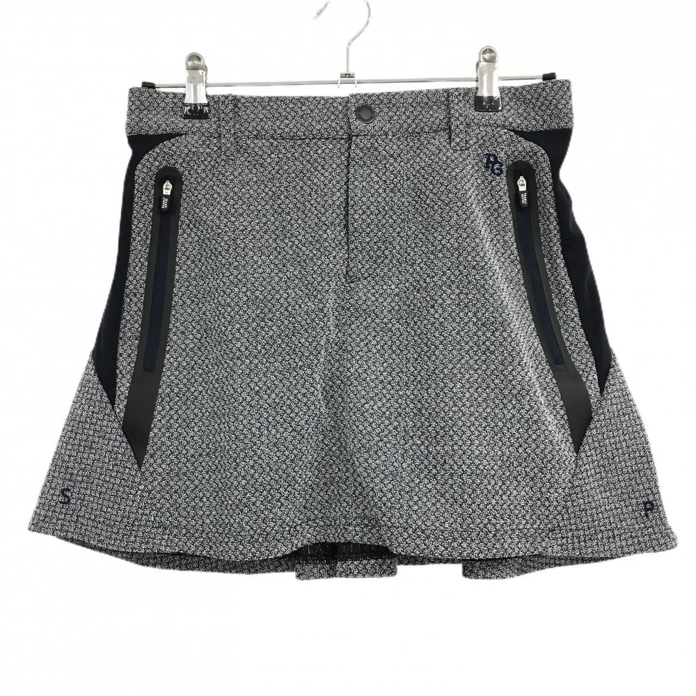 【超美品】パーリーゲイツ スカート 杢グレー 裏地付 サイド切替 レディース 1(M) ゴルフウェア 2023年モデル PEARLY GATES