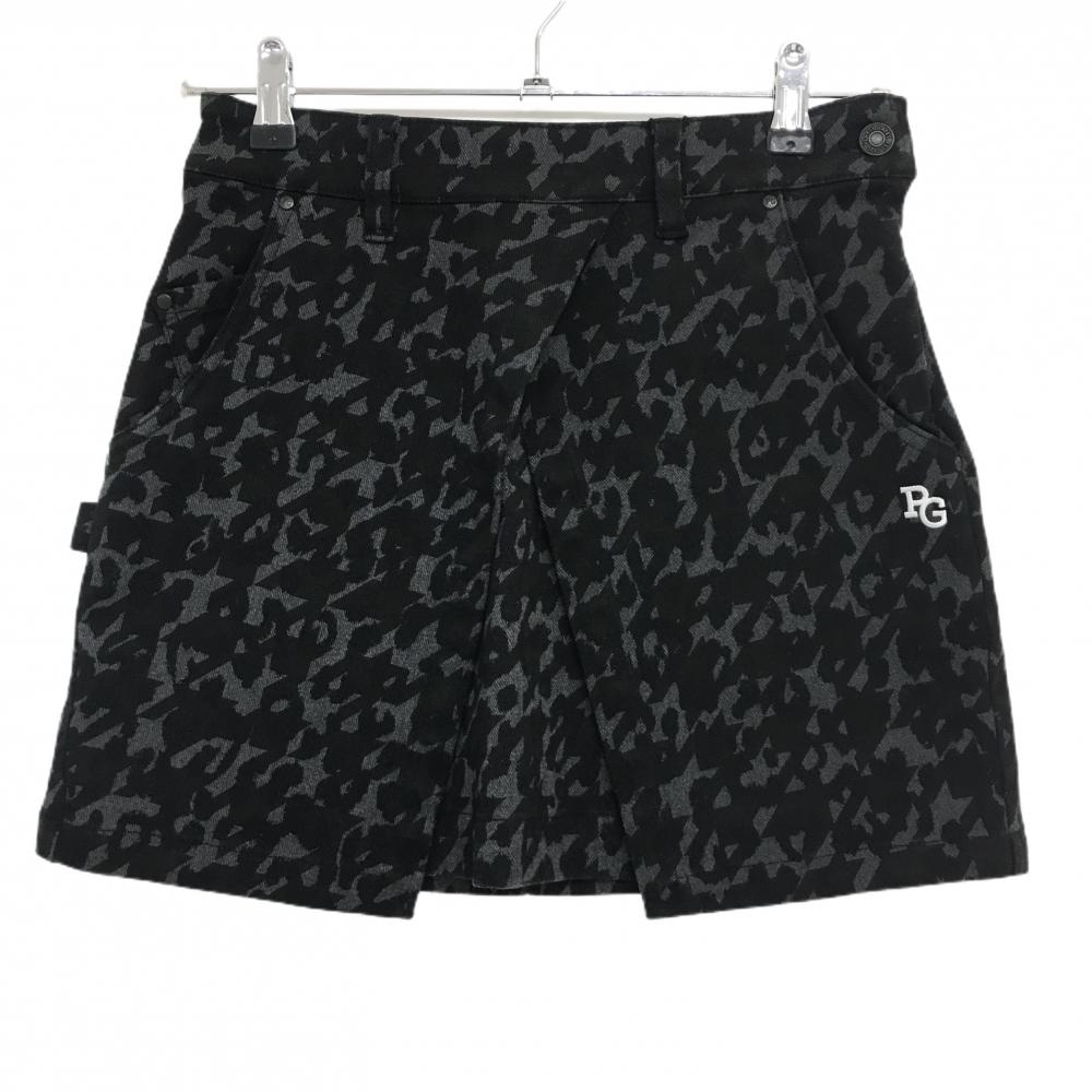 【新品】パーリーゲイツ スカート グレー×黒 レオパード柄 千鳥格子 ストレッチ  レディース 00(XS) ゴルフウェア PEARLY GATES