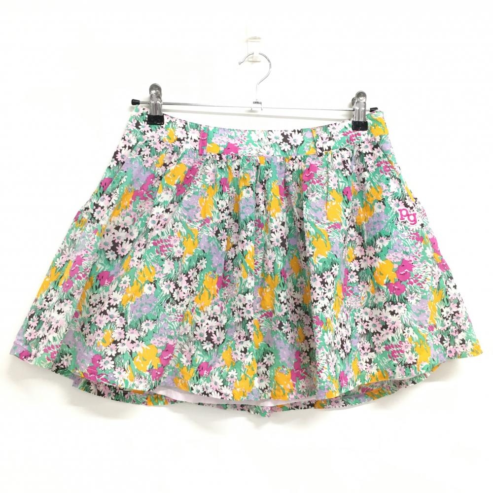 【超美品】パーリーゲイツ スカート マルチカラー 花柄 裏地付  レディース 1(M) ゴルフウェア PEARLY GATES