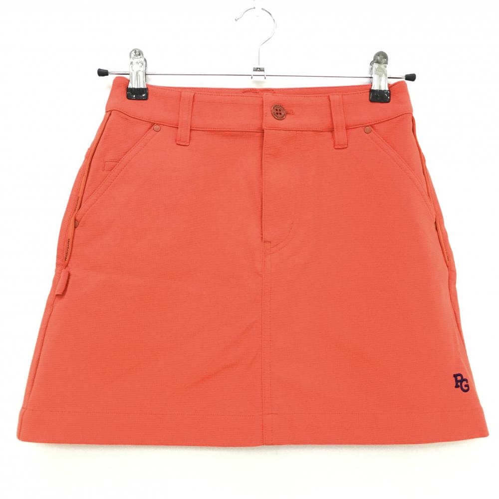 【超美品】パーリーゲイツ スカート オレンジ サイドロゴ レディース 00(XS) ゴルフウェア PEARLY GATES