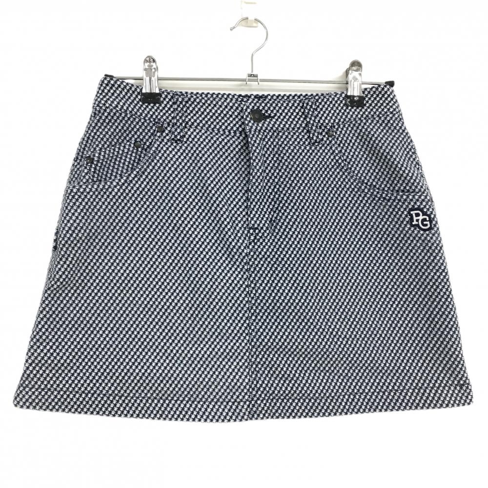 パーリーゲイツ スカート ネイビー×白 総柄 裏地微起毛  レディース 1(M) ゴルフウェア PEARLY GATES