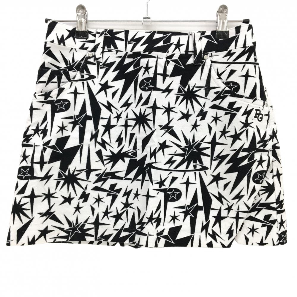 【超美品】パーリーゲイツ スカート 白×黒 総柄  レディース 0(S) ゴルフウェア 2024年モデル PEARLY GATES