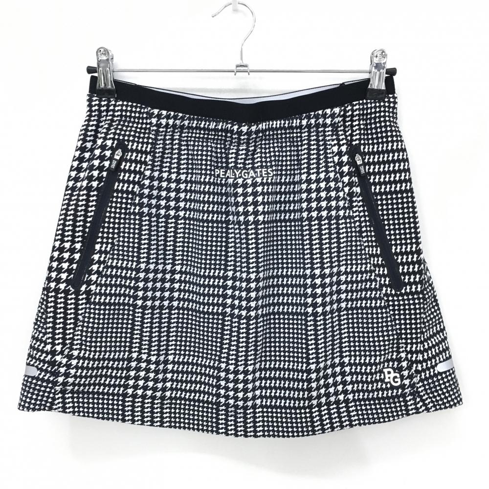 パーリーゲイツ スカート 黒×白 千鳥格子 レディース 0(S) ゴルフウェア PEARLY GATES