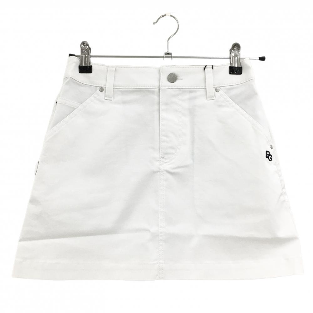 【新品】パーリーゲイツ スカート 白×ネイビー ロゴ刺しゅう レディース 00(XS) ゴルフウェア PEARLY GATES