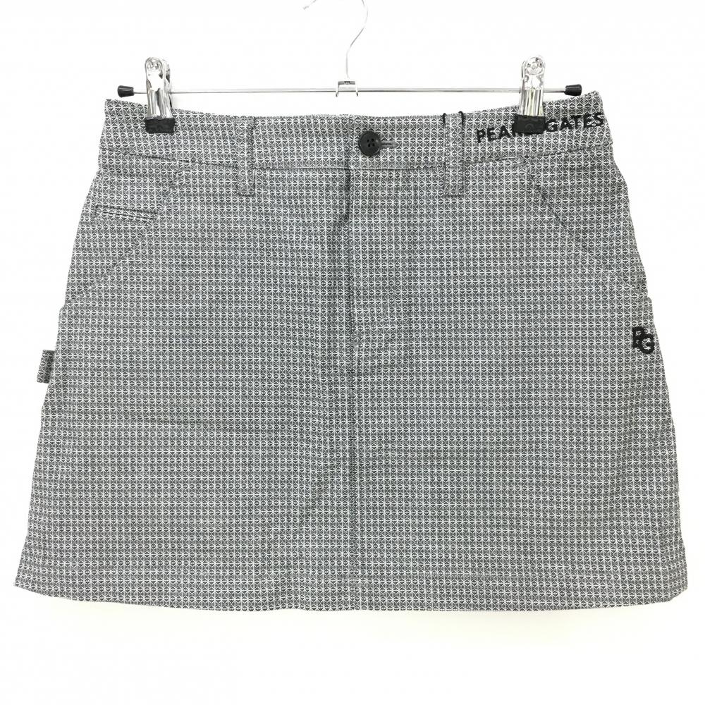 【新品】パーリーゲイツ スカート 黒×白 総柄 ロゴ刺しゅう レディース 1(M) ゴルフウェア PEARLY GATES