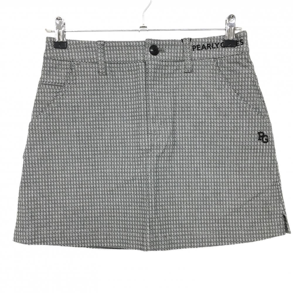 【新品】パーリーゲイツ スカート 黒×白 総柄 ロゴ刺しゅう レディース 1(M) ゴルフウェア PEARLY GATES