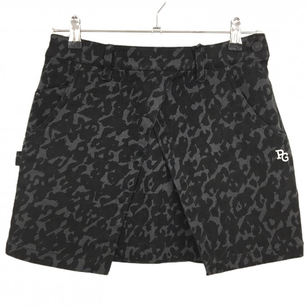【新品】パーリーゲイツ スカート グレー×黒 千鳥柄 レオパード ストレッチ レディース 00(XS) ゴルフウェア PEARLY GATES