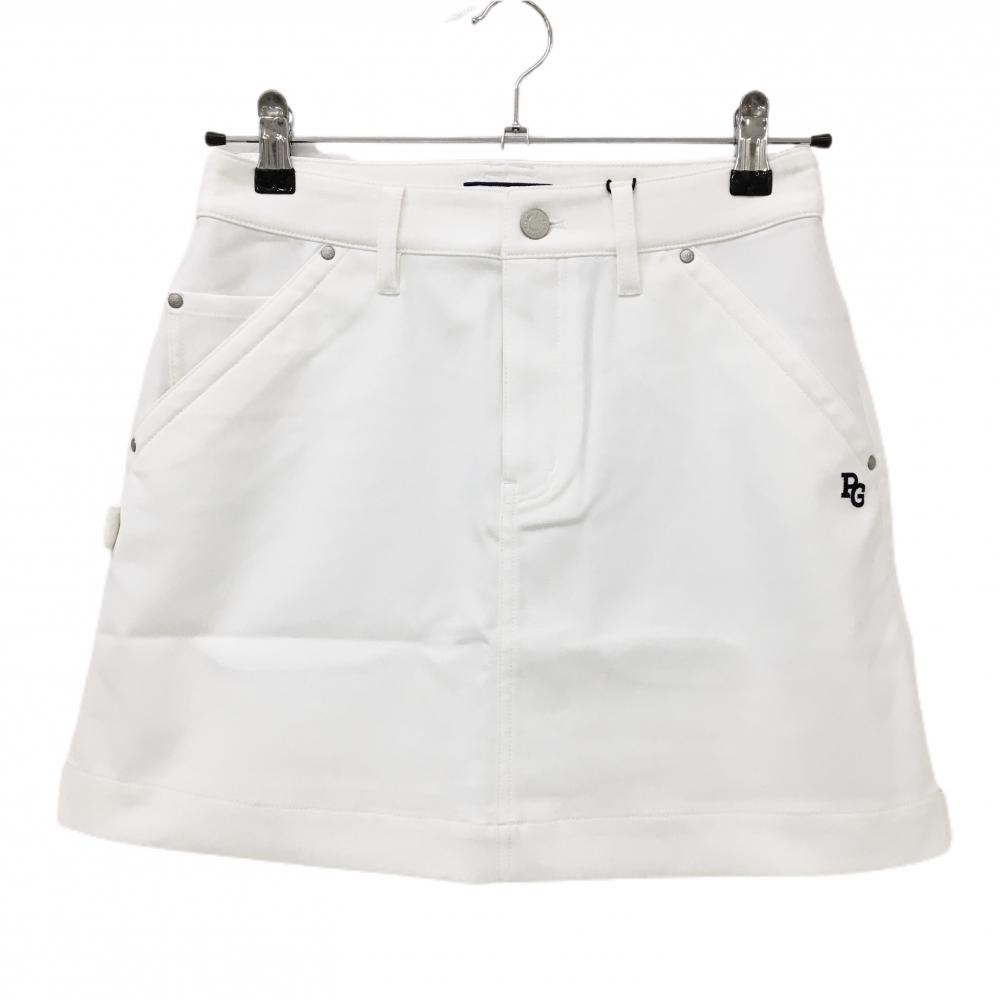 【新品】パーリーゲイツ スカート 白×ネイビー ロゴ刺しゅう レディース 0(S) ゴルフウェア PEARLY GATES