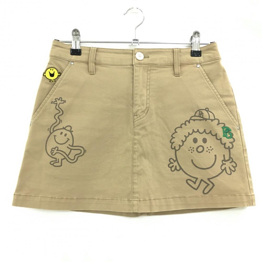 パーリーゲイツ×MR.MEN LITTLE MISS スカート ライトブラウン系×グレー ロゴプリント  レディース 0(S) ゴルフウェア PEARLY GATES
