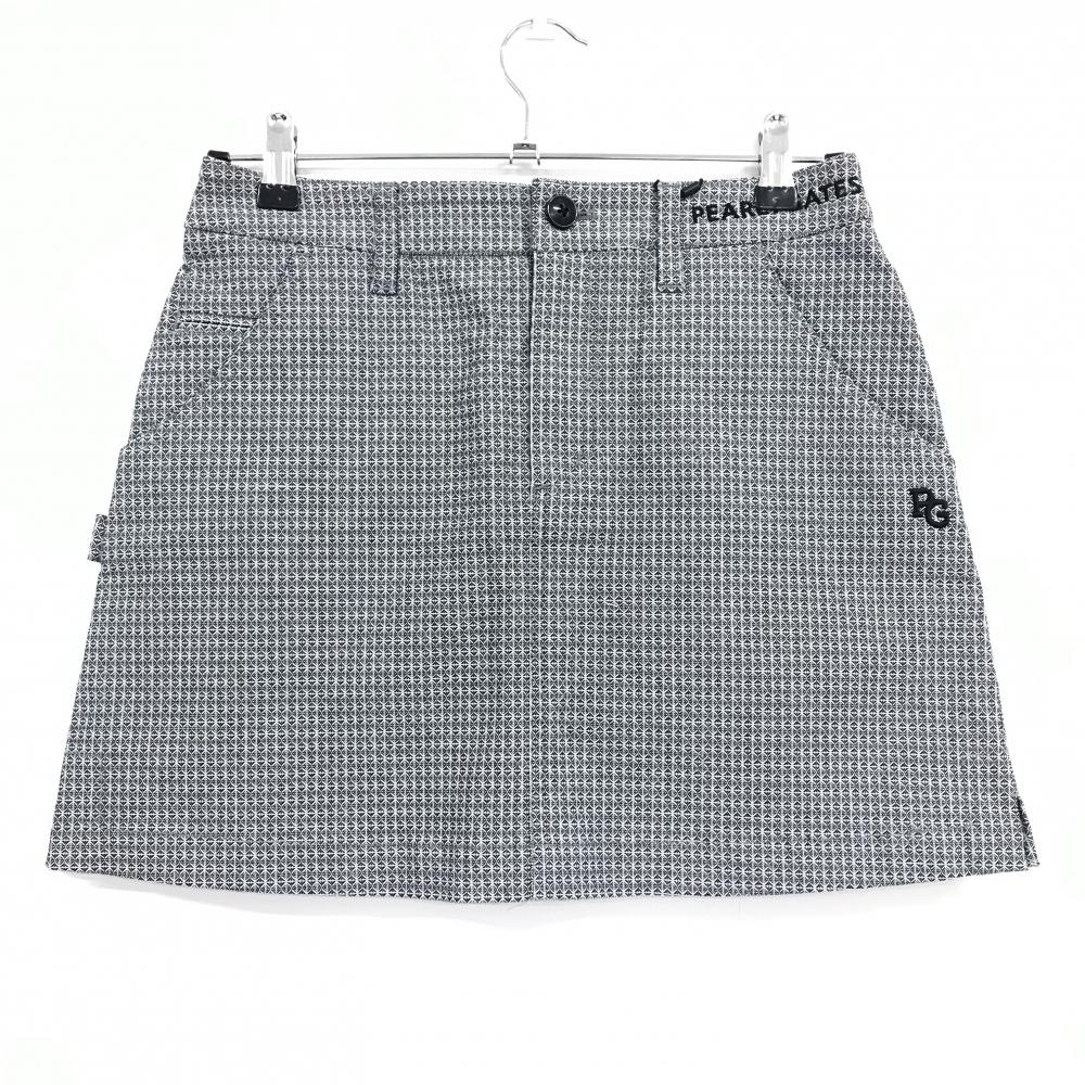 【新品】パーリーゲイツ スカート 黒×白 総柄 ロゴ刺しゅう レディース 0(S) ゴルフウェア PEARLY GATES