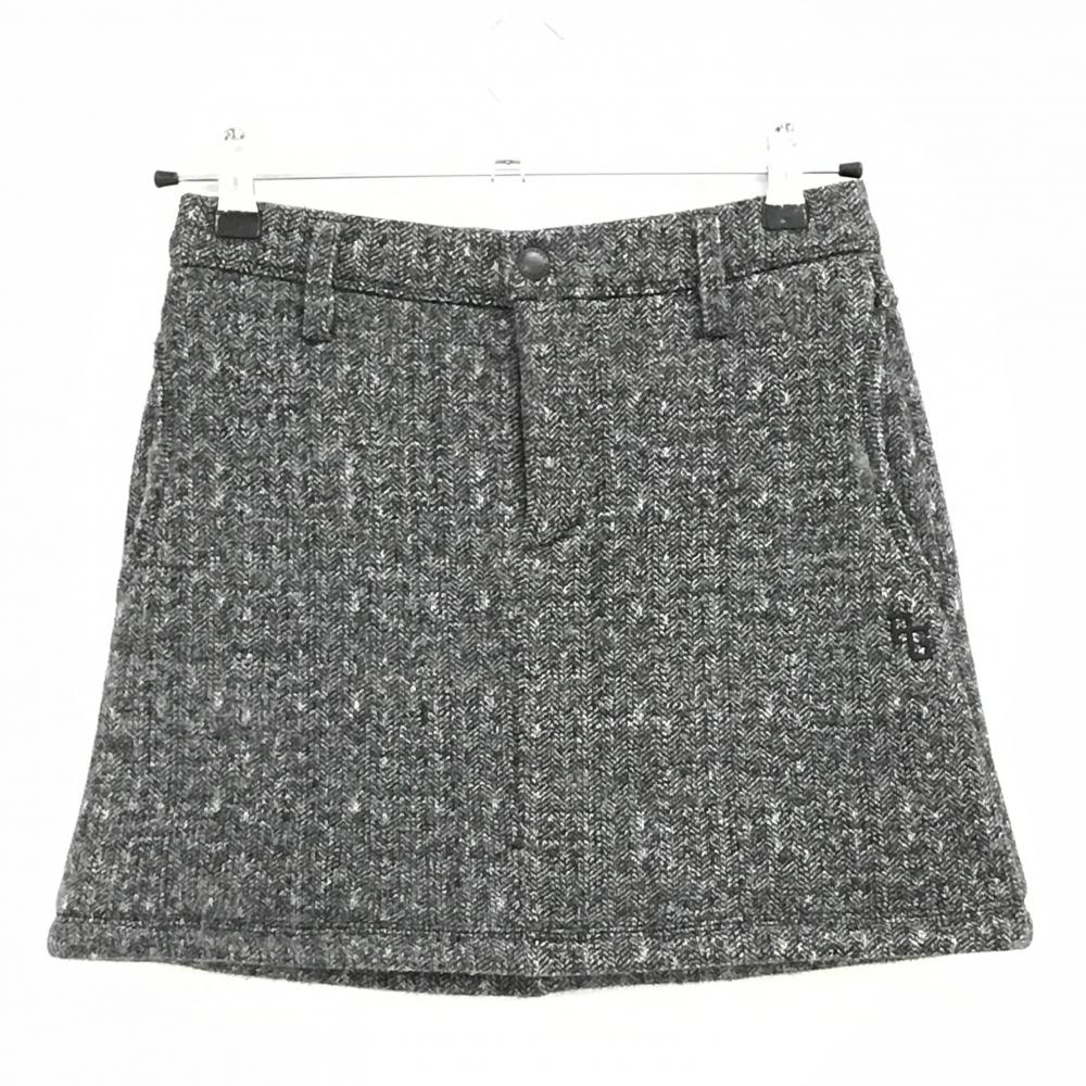 【美品】パーリーゲイツ ニットスカート 杢グレー系 厚手 レディース 00(XS) ゴルフウェア PEARLY GATES