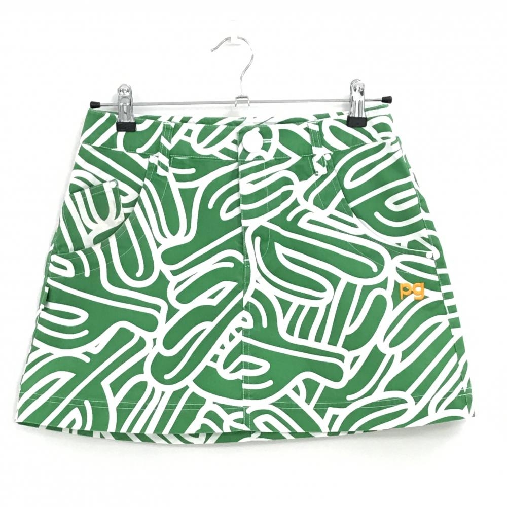 パーリーゲイツ スカート グリーン×白 総柄 ストレッチ レディース 1(M) ゴルフウェア PEARLY GATES